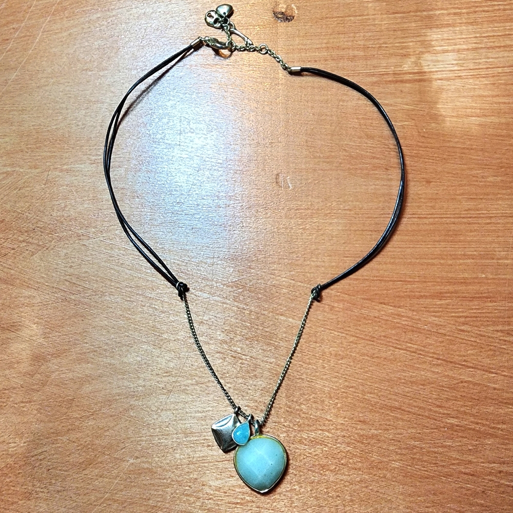 Amazonite Stone Necklace From Fossil